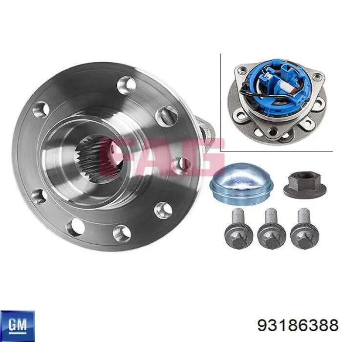 Do koszyka 93186388 General Motors Piasta przednia