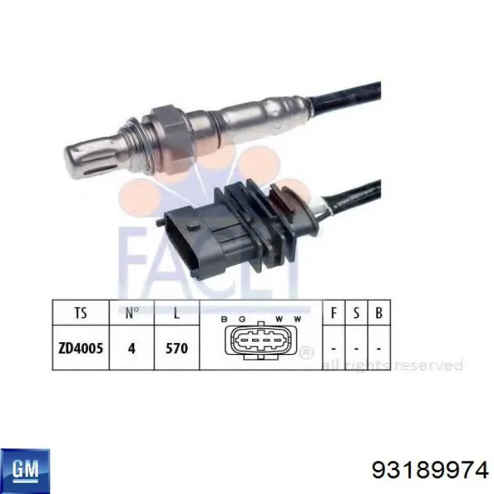 93189974 General Motors Sonda lambda czujnik tlenu przed katalizatorem