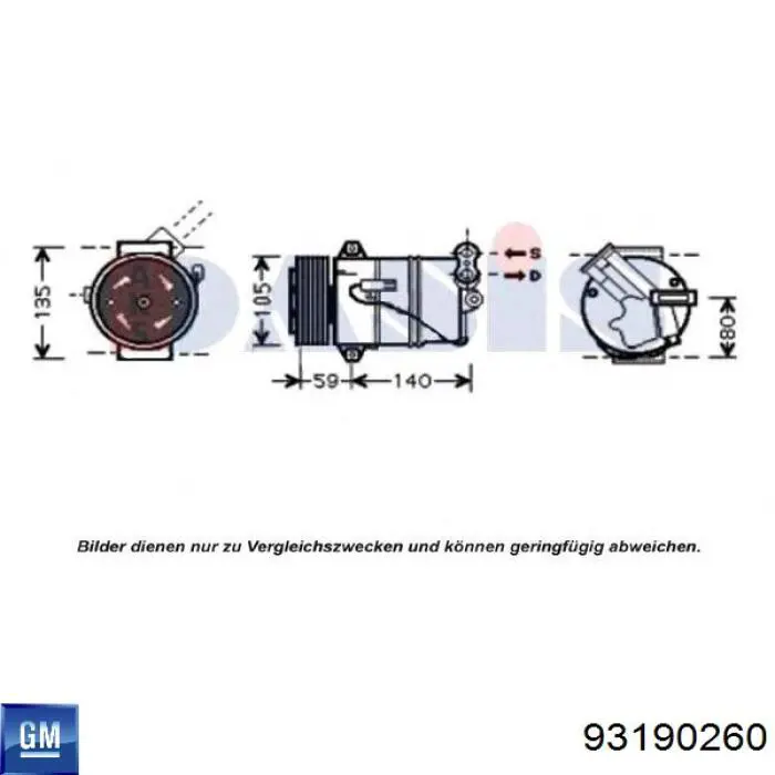 Sprężarka klimatyzacji 93190260 General Motors