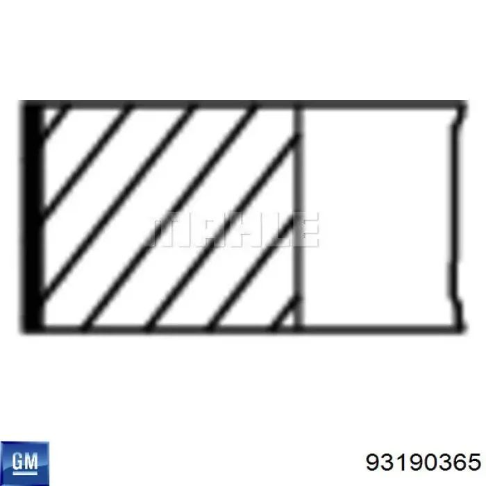 93190365 General Motors Pierścienie tłokowe na 1 cylinder, STD.