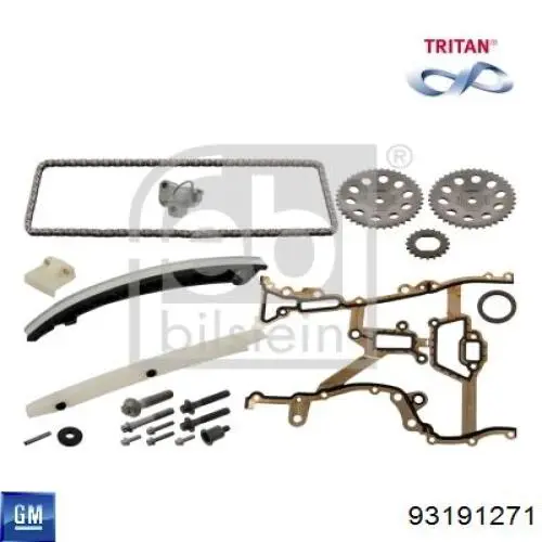 Łańcuch rozrządu, zestaw General Motors 93191271 cena, od 117,00 USD