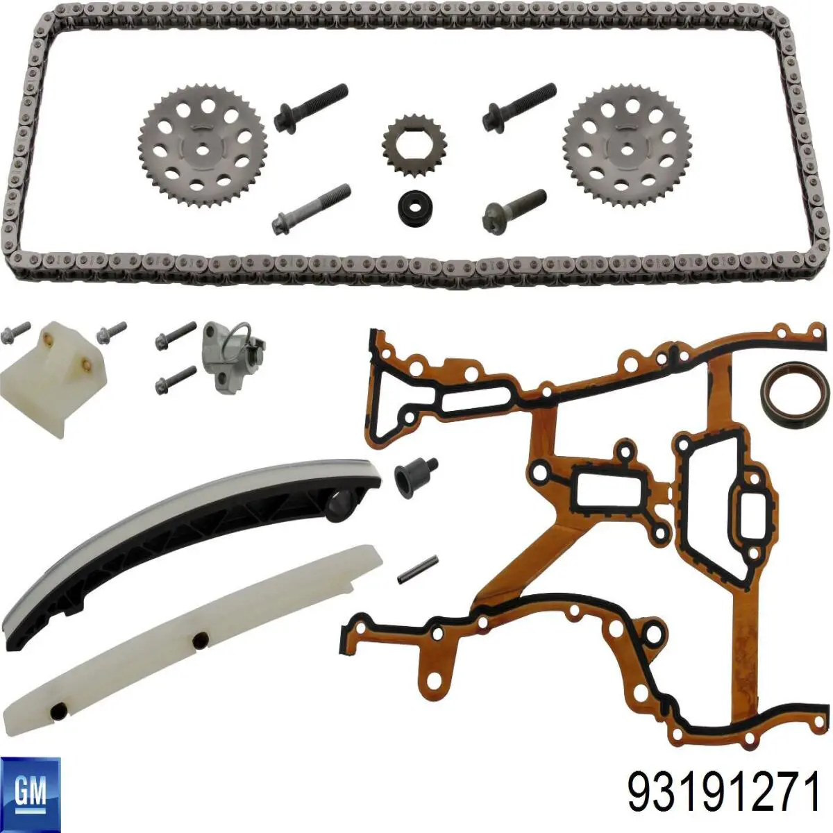 Do koszyka 93191271 General Motors Łańcuch rozrządu, zestaw