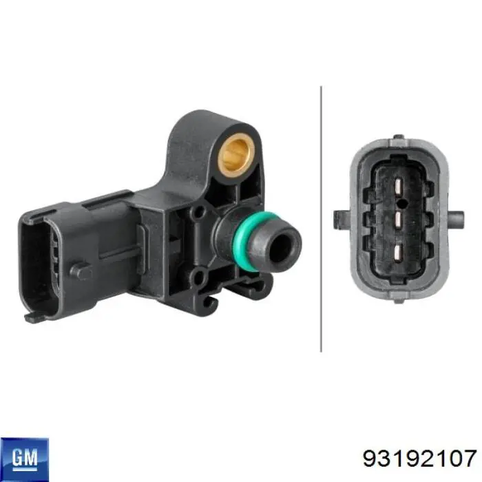 Czujnik ciśnienia w kolektorze ssącym, MAP 93192107 General Motors