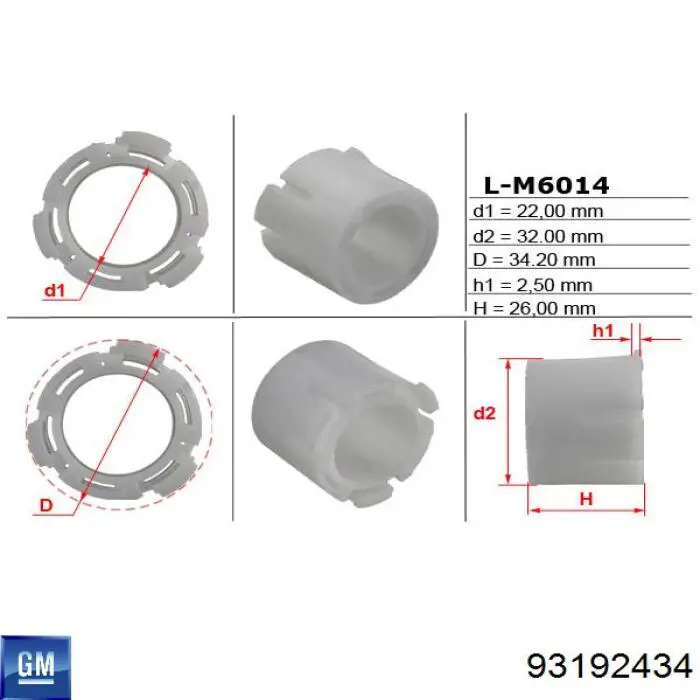 Listwa kierownicza (maglownica) General Motors 93192434