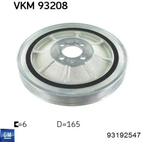 93192547 General Motors Koło pasowe wału korbowego