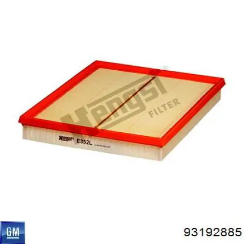 Filtr powietrza General Motors 93192885 cena, od 8,04 USD