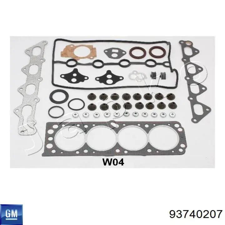 Do koszyka 93740207 General Motors Zestaw uszczelek silnika pełny