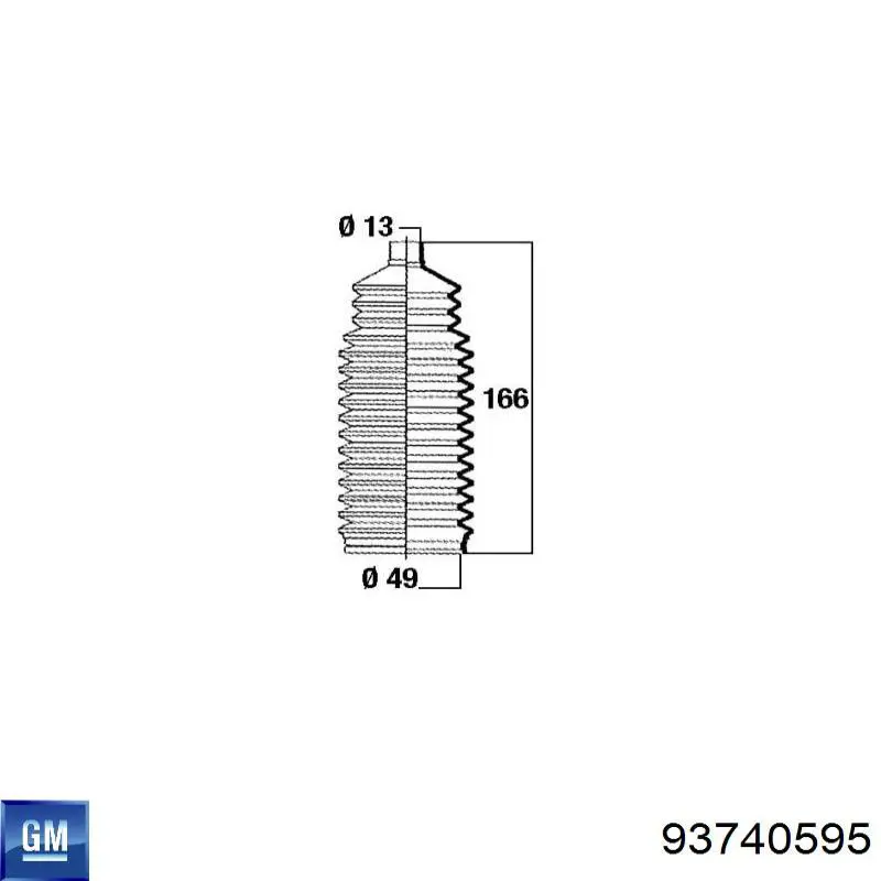 Osłona mechanizmu kierowniczego (maglownicy) General Motors 93740595 cena, od 5,00 USD
