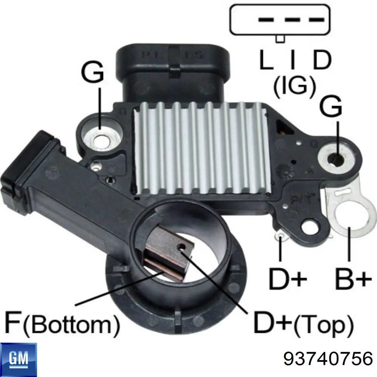 Do koszyka 93740756 General Motors Regulator alternatora (przekaźnik ładowania)