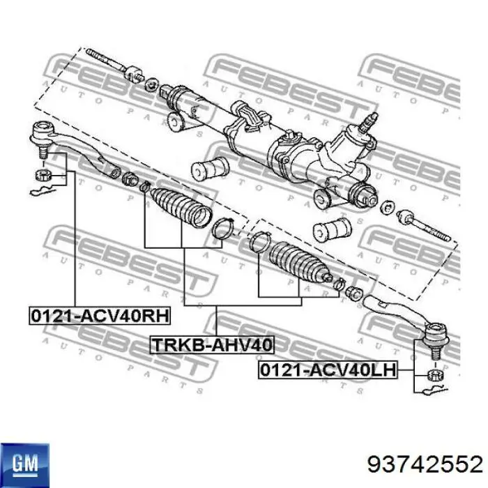 Do koszyka 93742552 General Motors Osłona mechanizmu kierowniczego (maglownicy)