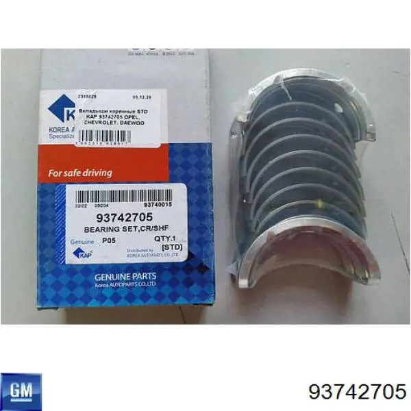 Panewki główne wału korbowego, zestaw, standardowe (STD) General Motors 93742705 cena, od 23,40 USD