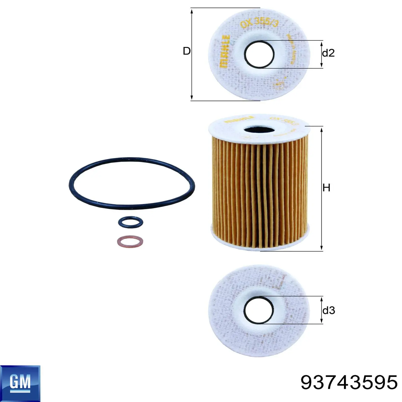 93743595 General Motors Filtr oleju