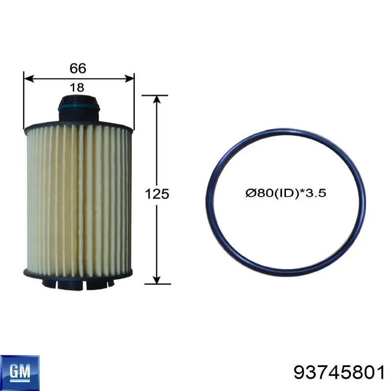 Filtr oleju 93745801 General Motors