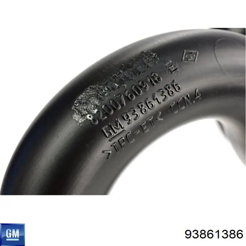 93861386 General Motors Króciec powietrza, wylot z turbiny (doładowanie)