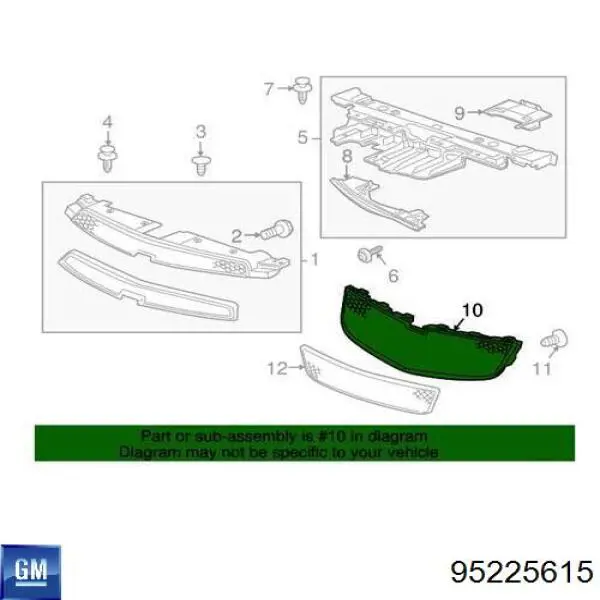 95225615 General Motors Atrapa chłodnicy