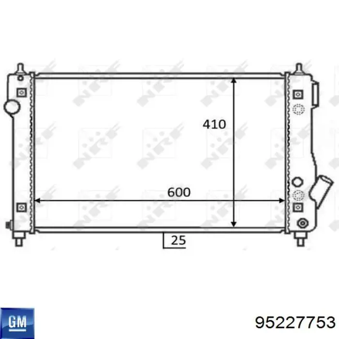 Chłodnica silnika General Motors 95227753 cena, od 108,41 USD