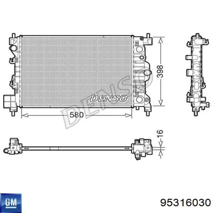 Chłodnica silnika General Motors 95316030 cena, od 133,16 USD