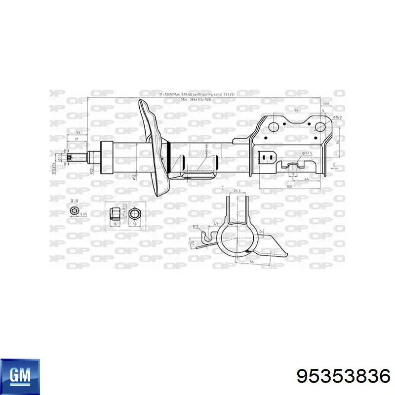 Amortyzator przedni lewy General Motors 95353836 cena, od 83,44 USD