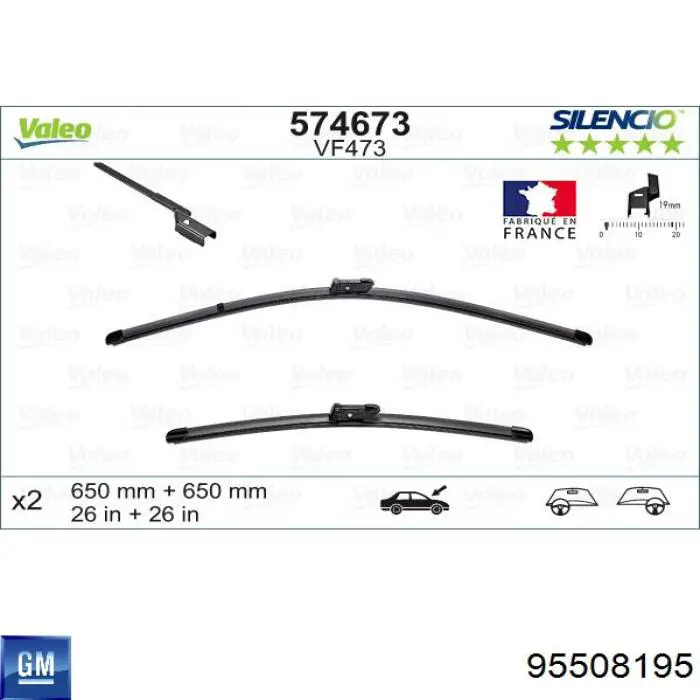 Pióro wycieraczki szyby przedniej kierowcy General Motors 95508195 cena, od 12,24 USD