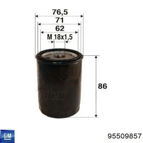 95509857 General Motors Obudowa filtra oleju