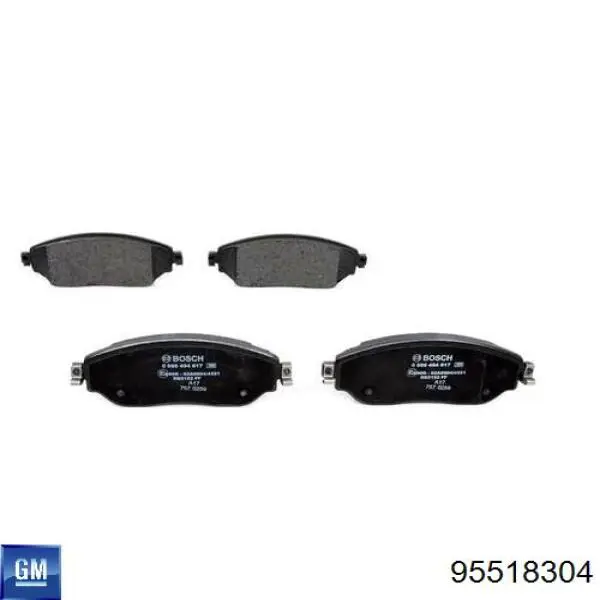 95518304 General Motors Klocki hamulcowe przednie tarczowe