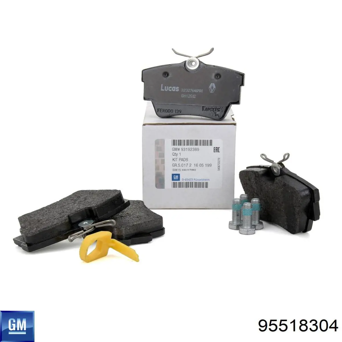Klocki hamulcowe przednie tarczowe 95518304 General Motors