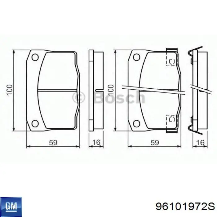 Klocki hamulcowe przednie tarczowe General Motors 96101972S cena, od 17,42 USD