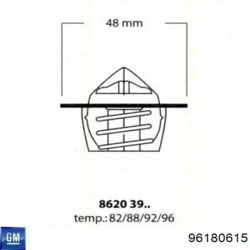 96180615 General Motors Obudowa termostatu