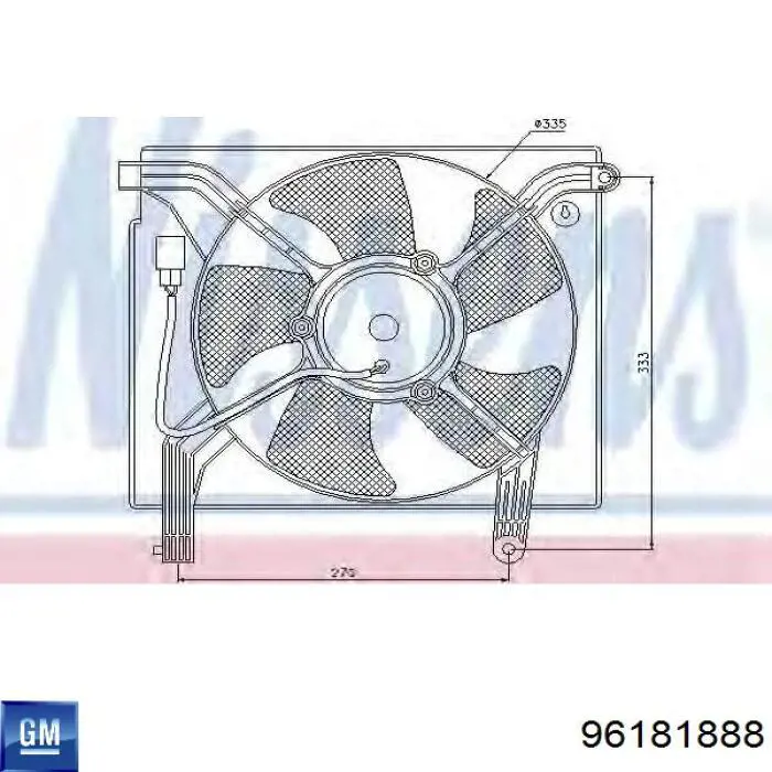 Dyfuzor chłodnicy klimatyzacji, w komplecie z wirnikiem i silnikiem General Motors 96181888 cena, od 49,37 USD