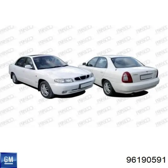 Reflektor prawy Daewoo Nubira I sedana (J10, J15) (1997 - 2001) cena, od 87,79 USD