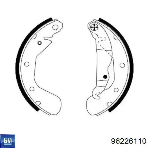 96226110 General Motors klocki hamulcowe tylne bębnowe