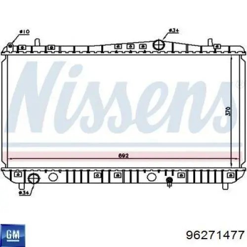 Chłodnica silnika 96271477 General Motors