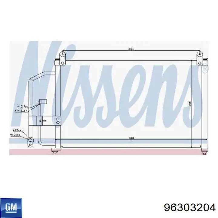 Chłodnica klimatyzacji General Motors 96303204 cena, od 78,95 USD