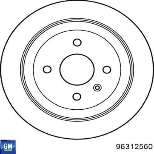 Do koszyka 96312560 General Motors Tarcza hamulcowa tylna