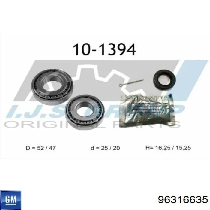 Łożysko wewnętrzne piasty tylnej General Motors 96316635 cena, od 9,22 USD