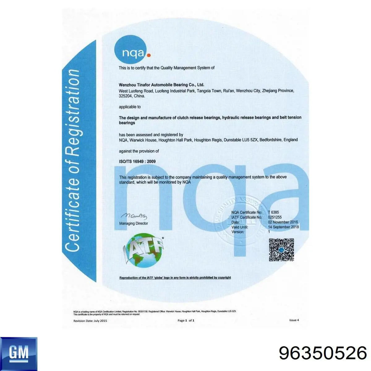 96350526 General Motors Rolka prowadząca kierunkowa paska rozrządu