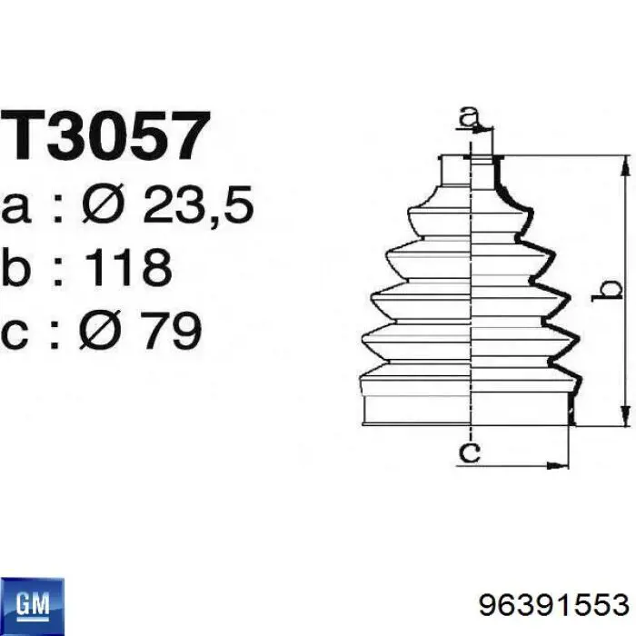 Osłona przegubu homokinetycznego półosi przedniej zewnętrzna General Motors 96391553 cena, od 9,97 USD
