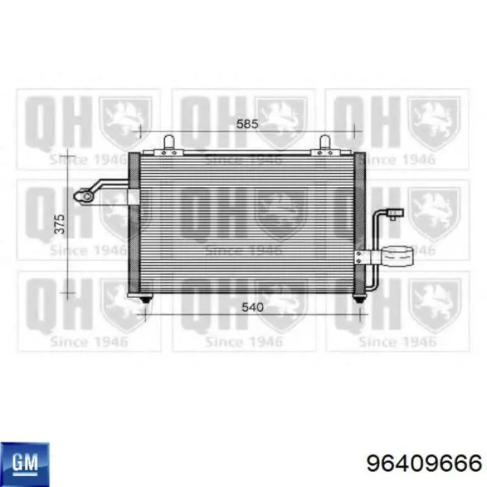 Do koszyka 96409666 General Motors Chłodnica klimatyzacji