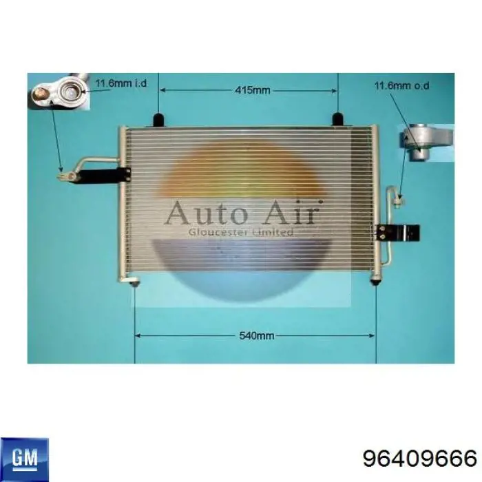 Chłodnica klimatyzacji General Motors 96409666 cena, od 79,50 USD
