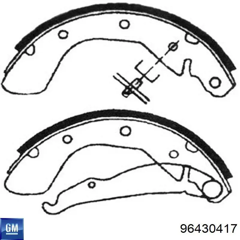Klocki hamulcowe tylne bębnowe General Motors 96430417 cena, od 22,16 USD
