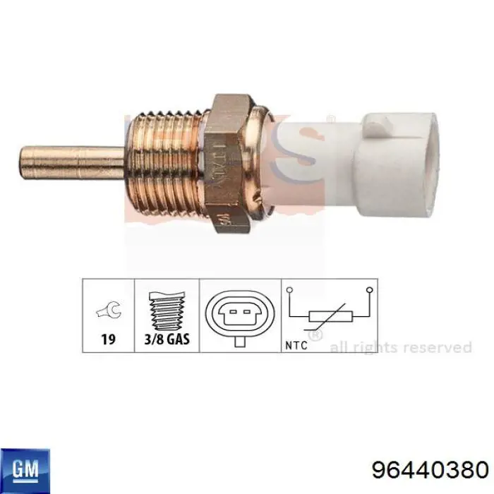 Do koszyka 96440380 General Motors Czujnik temperatury płynu chłodzącego