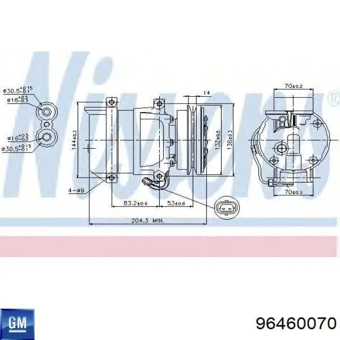 Sprężarka klimatyzacji General Motors 96460070 cena, od 107,60 USD