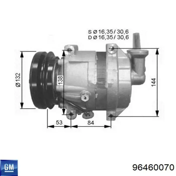 96460070 General Motors Sprężarka klimatyzacji