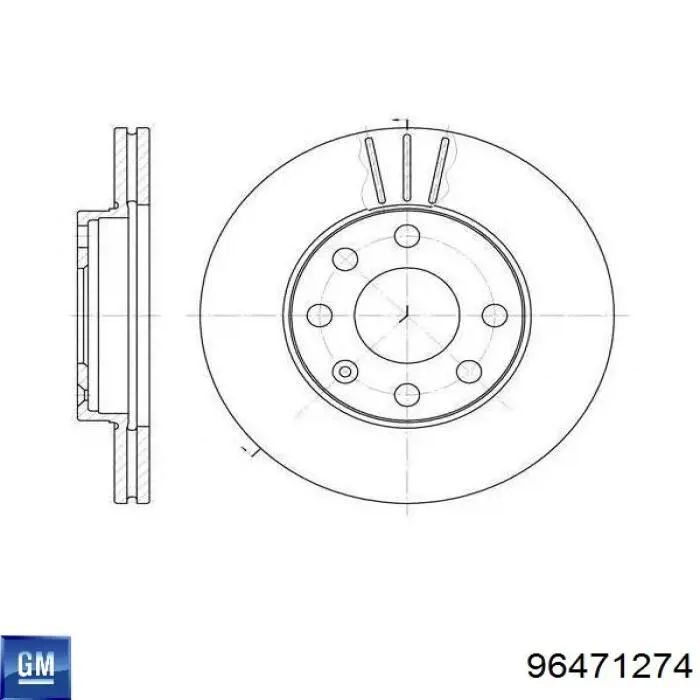 96471274 General Motors tarcza hamulcowa przednia