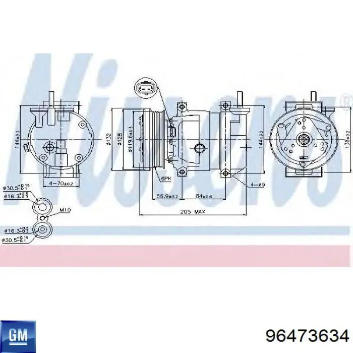 Sprężarka klimatyzacji General Motors 96473634 cena, od 222,96 USD