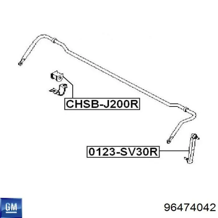 96474042 General Motors tuleja stabilizatora tylnego