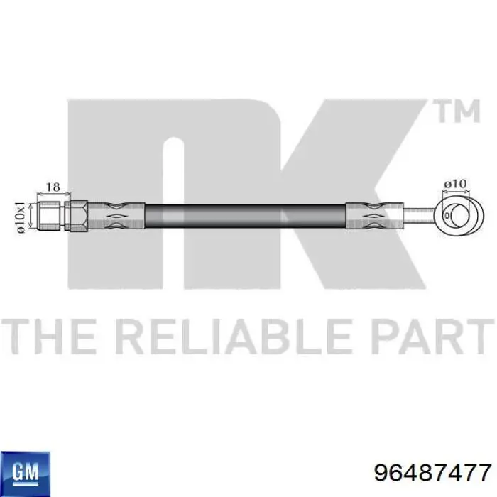 Przewód hamulcowy przedni General Motors 96487477 cena, od 18,08 USD