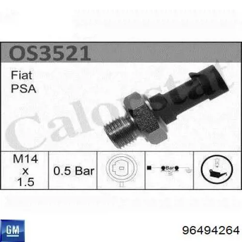 96494264 General Motors Czujnik ciśnienia oleju