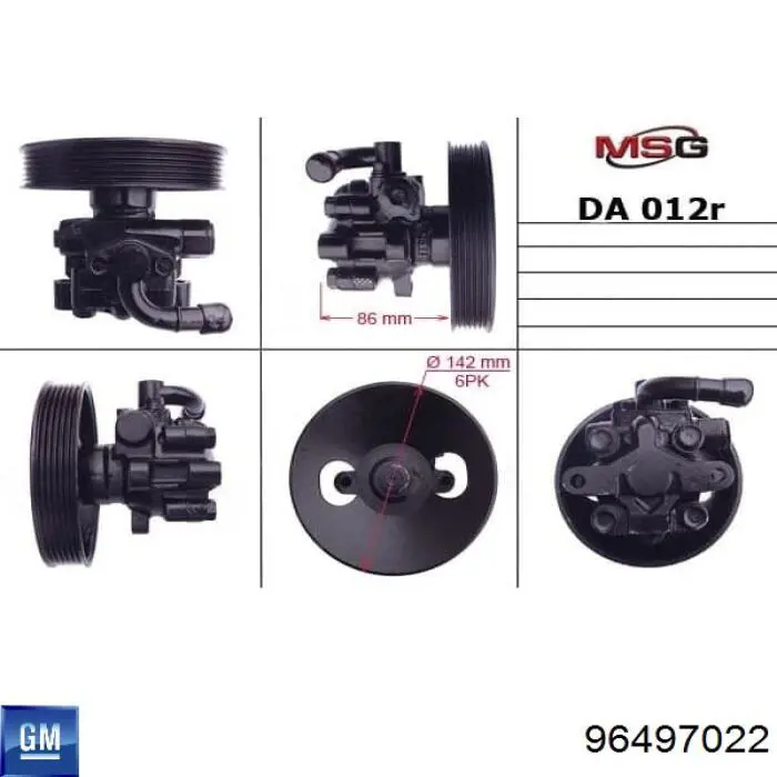 96497022 General Motors Pompa wspomagania hydraulicznego kierownicy