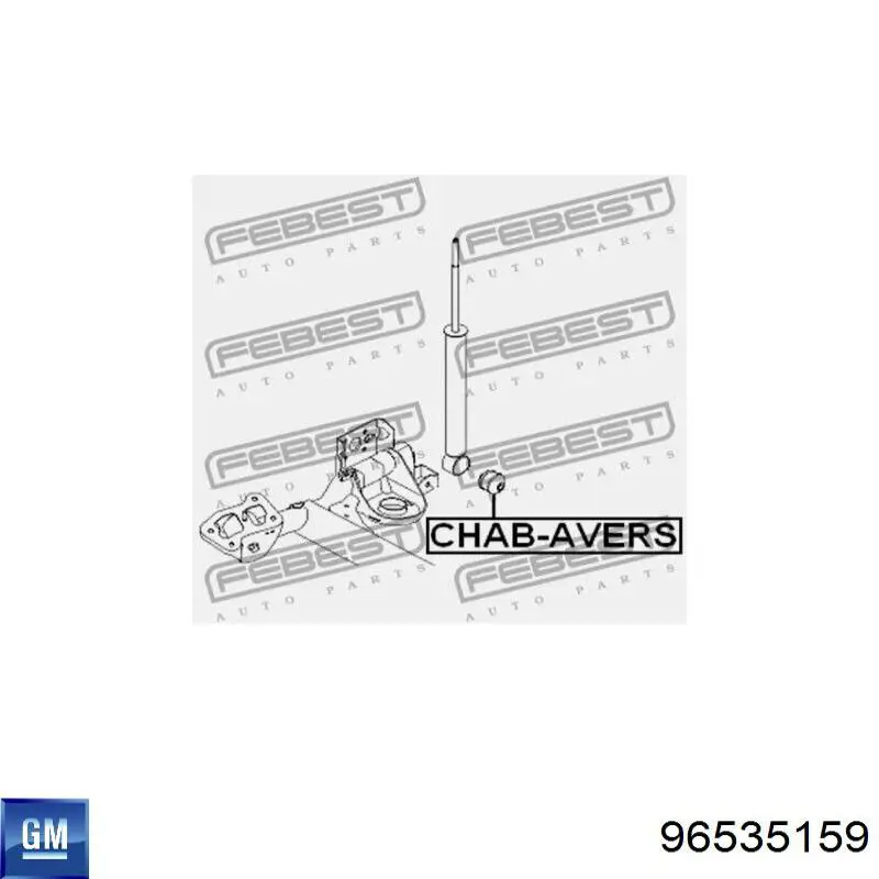 96535159 General Motors Silentblock amortyzatora tylnego